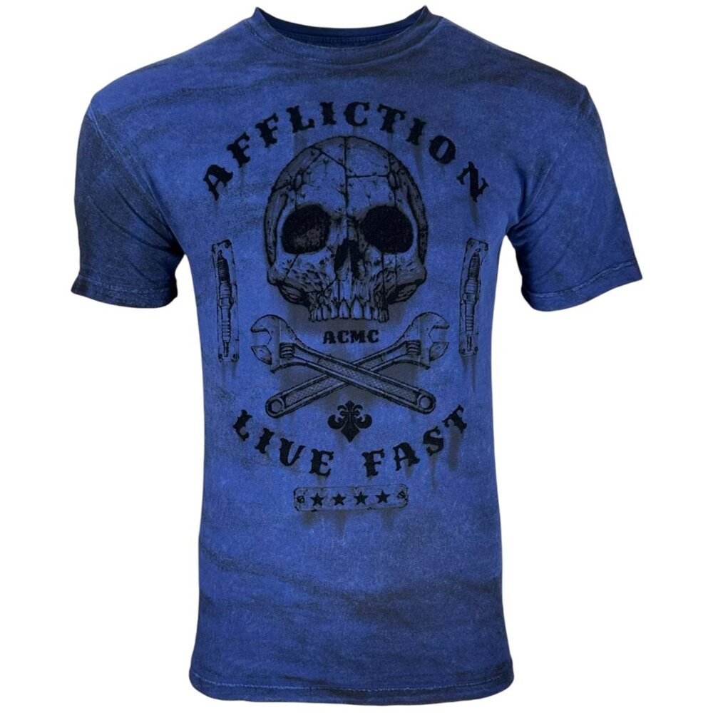 Affliction Men's T-shirt Garage Dusk Biker Tattoo S-5XL